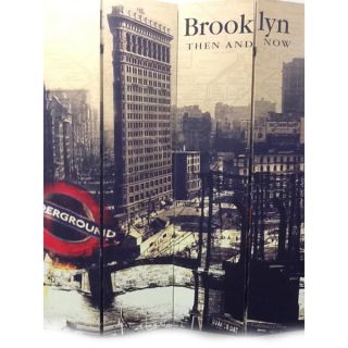 Four Panel Brooklyn Then and Now City Room Divider   15214771