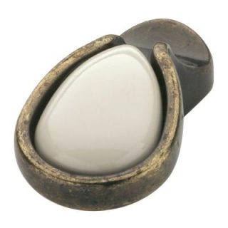 Liberty Francesca 1 in. Bronze Brass And Lacquer Ivory Pendant Cabinet Knob DISCONTINUED P49004 205 C