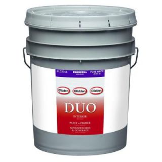 Glidden DUO 5 gal. Pure White Eggshell Interior Paint and Primer GLD2011 05