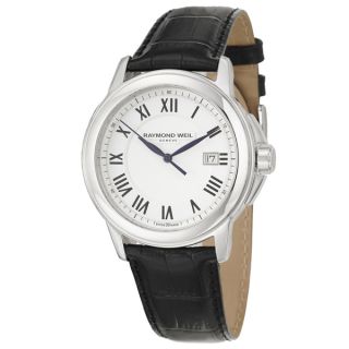 Raymond Weil Mens 5488 PC 00300 Toccata White Dial Black Leather