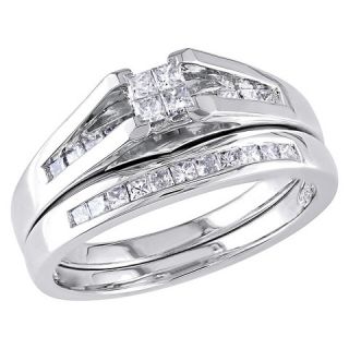 CT. T.W. Princess Cut Diamond Bridal Set in 10K White Gold (GH