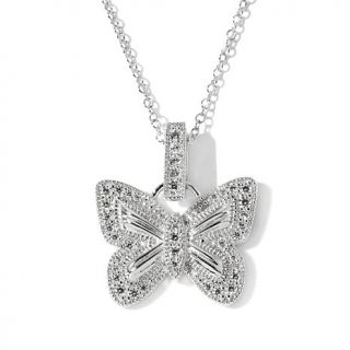 .38ct Absolute™ Pavé Butterfly Enhancer Pendant with 18" Chain   7767678