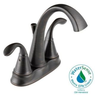 Delta Zella 4 in. Centerset 2 Handle High Arc Bathroom Faucet in Venetian Bronze 25706LF RB