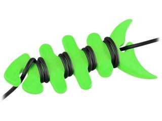 Insten Green Fishbone Earphone Headphone Headset Smart Wrap for Cell Phone Smartphone MP3 Player 1848115