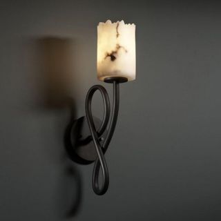 Justice Design Group FAL 8911   Capellini 1 Light Wall Sconce   Cylinder with Broken Rim Shade   Dark Bronze   Wall Sconces