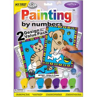 My First Paint By Number Kit 8 3/4"X11 3/8" 2/Pkg Kitten & Puppy