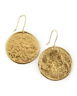 NEST Jewelry Hammered 22k Gold Plate Medallion Earrings