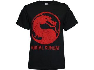 Mortal Kombat Distressed Logo Men's T Shirt