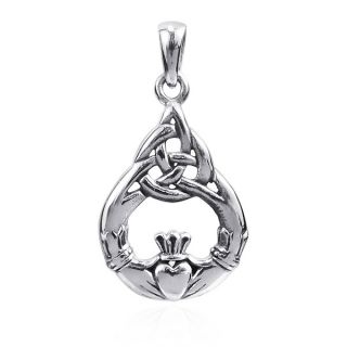 Claddagh Symbol Celtic Love .925 Sterling Silver Pendant (Thailand)
