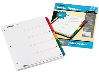 Cardinal 60528 Traditional OneStep Index System, 5 Tab, 1 5, Letter, Assorted, 6 Sets