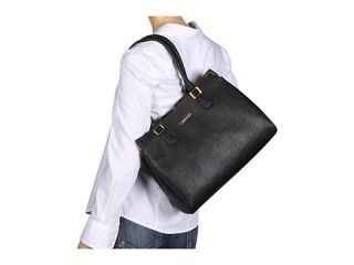 Calvin Klein On My Corner Saffiano Leather Satchel Black