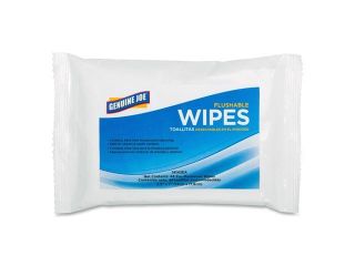 Genuine Joe Flushable Personal Cleansing Wipes