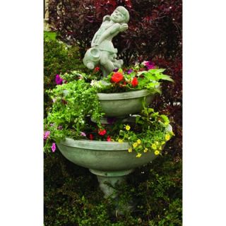 Cast Stone 3 Piece Blooming Saucer Tiered Fountain by Henri Studio