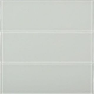 Splashback Tile Bright White 4 in. x 12 in. x 8 mm Polished Glass Subway Floor and Wall Tile BRIGHT WHITE POLISHED 4X12