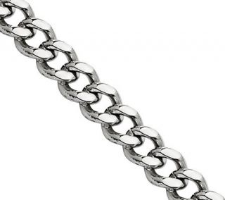 Stainless Steel 6.75mm 20 Round Curb Chain Necklace —