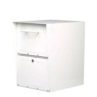 Architectural Mailboxes Oasis White Post Mount or Column Mount Locking Drop Box 5103W