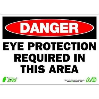 ZING 2097 Danger Sign, 10 x 14In, R and BK/WHT, ENG