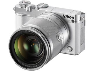 Nikon 1 J5 27710 White 20.8 MP 3.0" 1037K Touch LCD Mirrorless Digital Camera with 10 100mm Lens