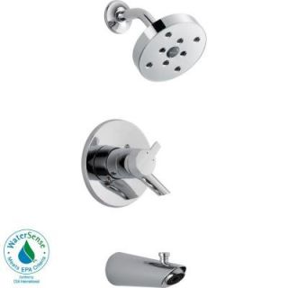 Delta Compel 1 Handle H2Okinetic Tub and Shower Faucet Trim Kit in Chrome (Valve Not Included) T17461