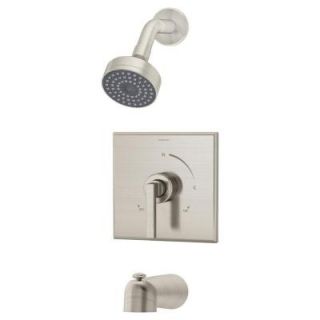 Symmons Duro 1 Handle 1 Spray Tub and Shower Faucet in Satin Nickel 3602 STN