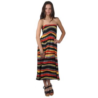 Happie Brand Juniors Smocked Horizontal Stripe Tube Dress