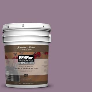 BEHR Premium Plus Ultra 5 gal. #680F 5 Plum Swirl Flat/Matte Interior Paint 175305