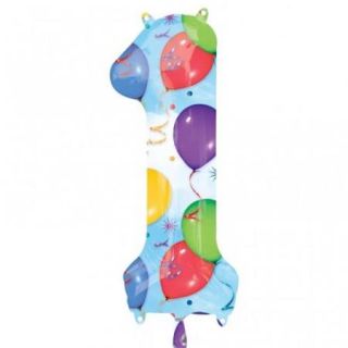 Mayflower Distributing 62923 34 inch 1 NUMBER SHAPE BAL AND STREA BALLOON