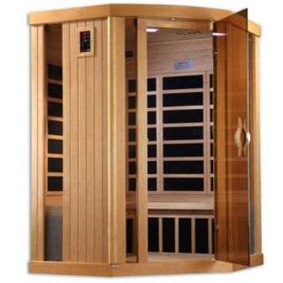 Golden Designs Puretech Low EMF 3 Person Corner IR Carbon FAR Infrared Sauna