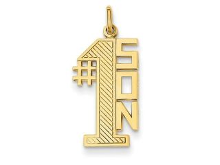 Number One Son Charm in 14k Yellow Gold