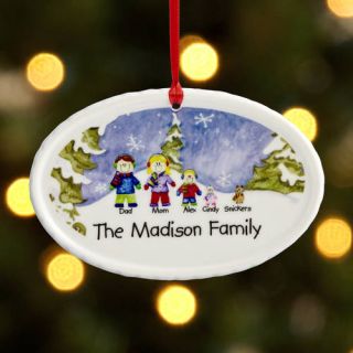Personalized Winter Family Characters Ornament
