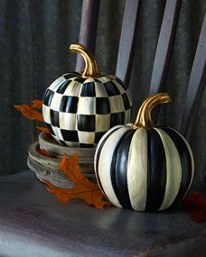 MacKenzie Childs Courtly Check & Courtly Stripe Mini Pumpkins