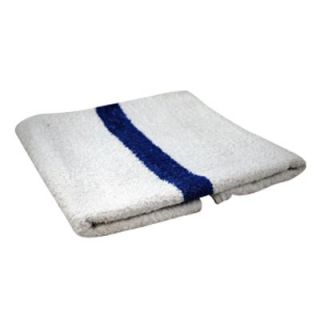 Yoga Direct Studio Towel   22 x 44   White/Blue Strip   Pilates and Yoga