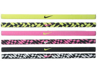 Nike Printed Headbands Asst 6 Pack Pink Powder/White