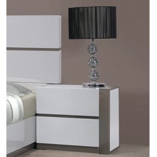 Christopher Knight Home Mehdi Gloss White/ Grey Left 2 drawer Night
