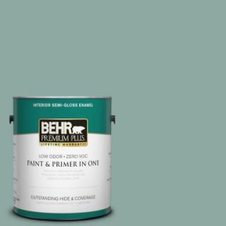 BEHR Premium Plus 1 gal. #S430 4 Green Meets Blue Semi Gloss Enamel Interior Paint 340001