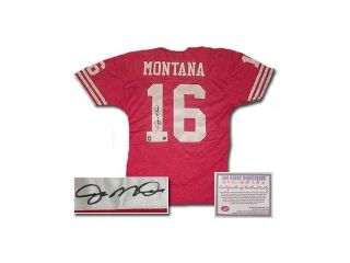 Joe Montana San Francisco 49ers NFL Hand Signed Authentic Style Red Football Jersey
