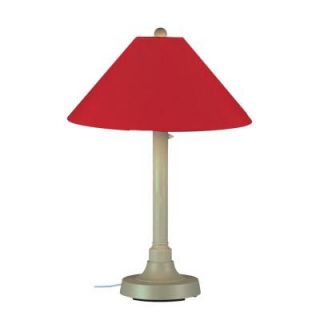 Patio Living Concepts San Juan 34 in. Outdoor Bisque Table Lamp with Jockey Red Shade 33115