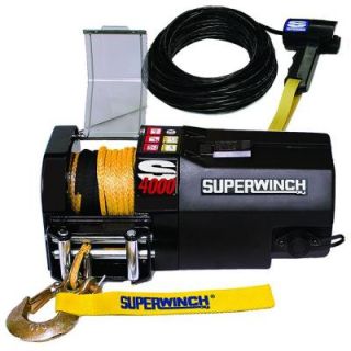 Superwinch S4000 6,400 lb. 12 Volt DC Performance Trailer Winch with 4 Way Roller Fairlead and Synthetic Rope 1440200SR