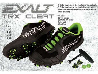 Exalt TRX Paintball Cleats   Black/Lime   Size Men's 9