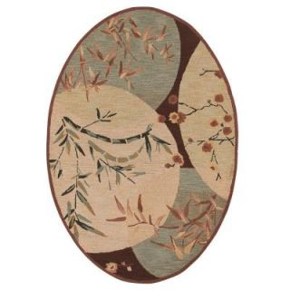 Home Decorators Collection Mandarin Brown and Blue 7 ft. 6 in. x 9 ft. 6 in. Oval Area Rug 4079085380