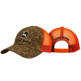 John Deere Men’s One Size Brown with Orange Mesh Back 6 Panel Hat/Cap 13080240BW00
