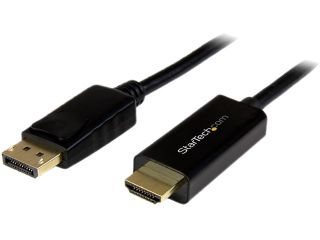 StarTech DP2HDMM1MB 3 Feet Black Connector A	1   DisplayPort (20 pin) Male Input Connector B	1   HDMI (19 pin) Male Output DisplayPort to HDMI converter cable – 4K M M