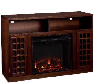Bergen Espresso Finish Media Console with Electric Fireplace   H171727 —