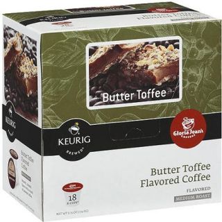 Keurig K Cups, Gloria Jeans Butter Toffee Flavored Coffee, 18ct