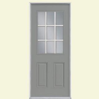 Masonite 36 in. x 80 in. 9 Lite Painted Steel Prehung Front Door with No Brickmold 35518