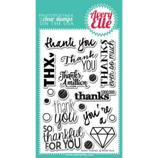 Avery Elle Clear Stamp Set 4"X6" Many Thanks