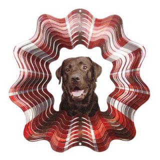 Iron Stop 6.5 in. Chocolate Labrador Wind Spinner D401 6