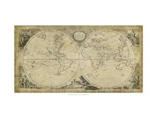 Non Embellished World Discoveries Map Poster Print by T Jeffreys (42 x 23)