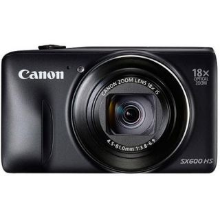 Canon PowerShot SX600 HS 16 Megapixel Compact Camera   Black   3" LCD   16:9   18x Optical Zoom   4x   Optical (IS)   4608 x 3456 Image   1920 x 1080 Video   HDMI   PictBridge   HD Movie Mode  
