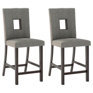 Bistro Upholstered Counter Height Dining Chair Wood/Grey Sand (Set of